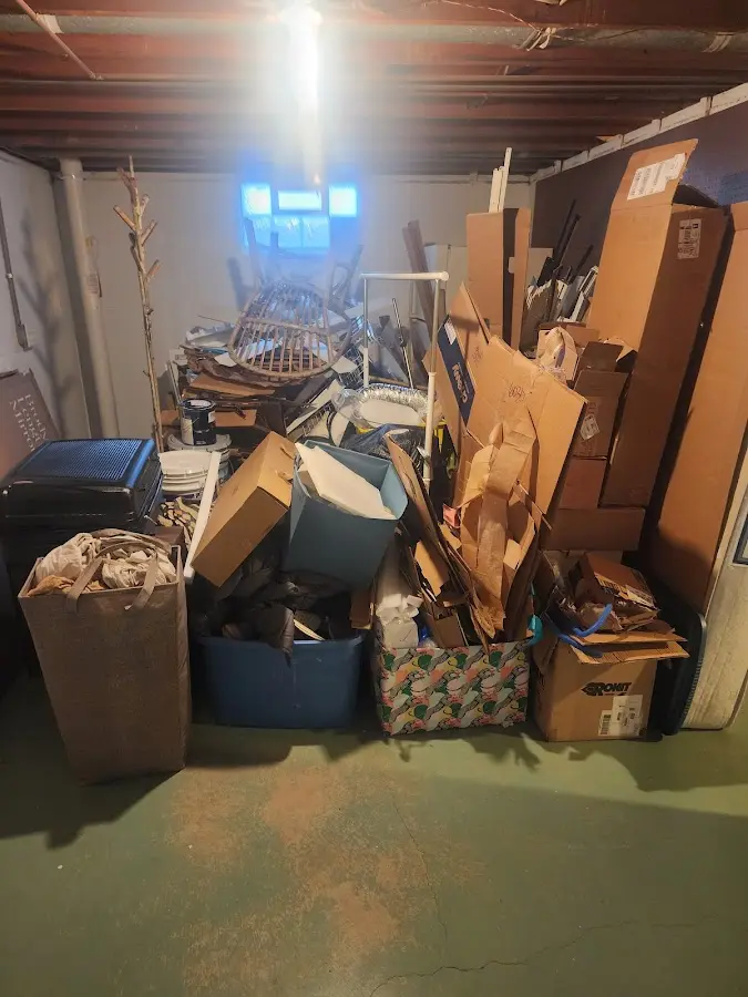 Roll-off dumpster container at job site for 40 Yard Dumpster Rental in Eureka